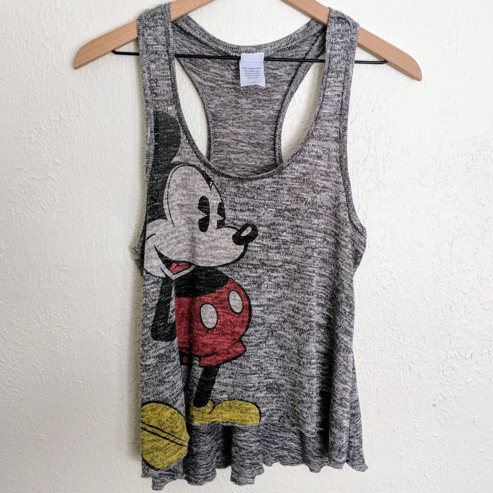 Disney Mickey Mouse Racerback Swing Tank Top Gray